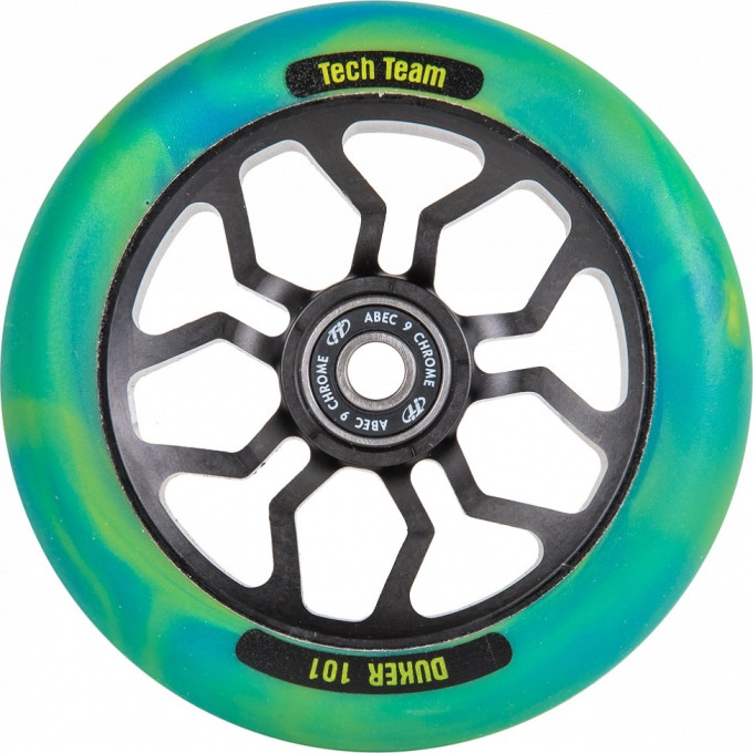 Колесо для самоката TECH TEAM DUKE 101, 100*24 мм, зеленый, без подшипника NN009779